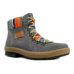 Rieker Gray Multi- Colored Ankle Boots