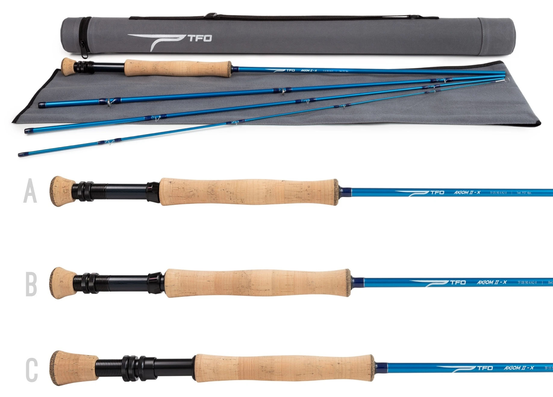 Temple Fork Outfitters Axiom II X 9' 8wt 4pc W/ Case 1 Temple Fork Outfitters Axiom II X 9' 8wt 4pc W/ Case